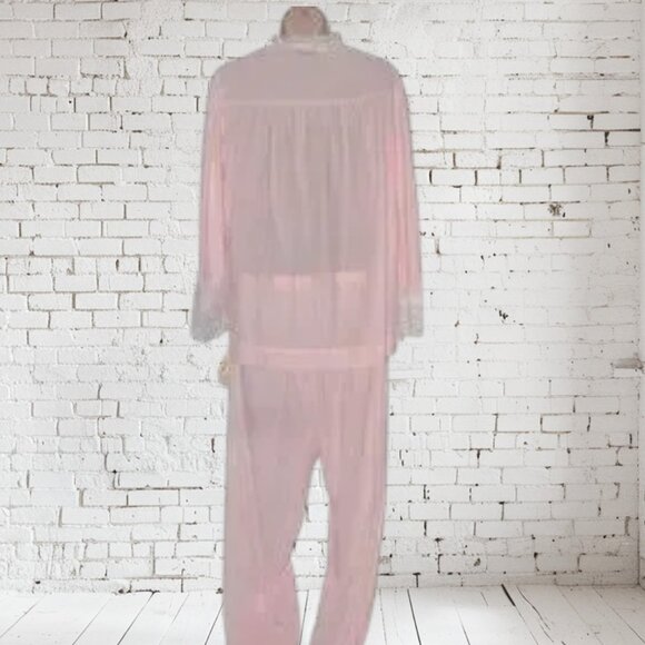 NWT NOS Vintage Christian Dior  Lingerie Pink & Lace PJ's Pajamas Night Clothes - Picture 4 of 14